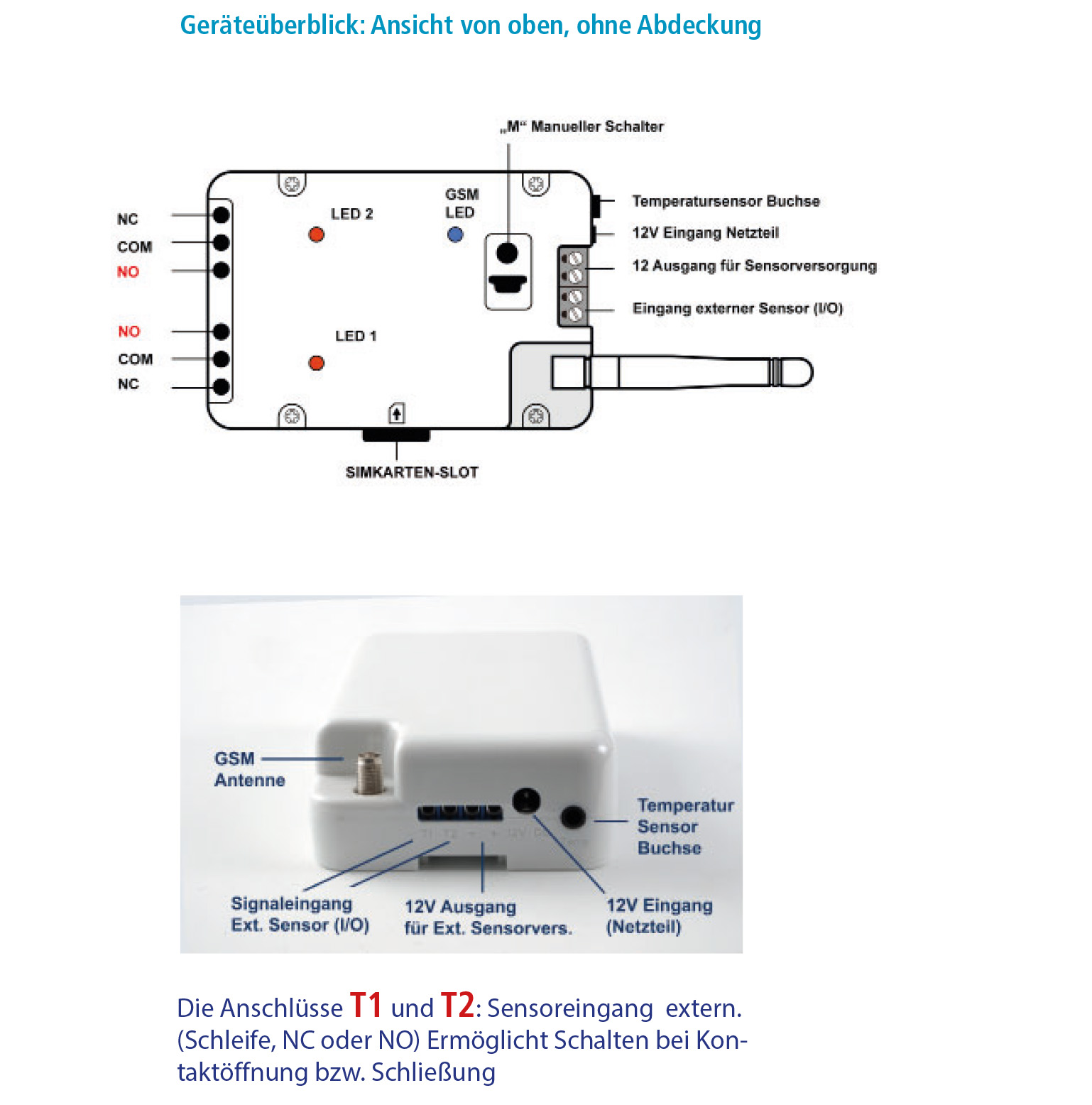 GSM Toröffner, Kostenlos Schalten durch Anruf & SMS, Stromausfallwarner Temperaturschalter