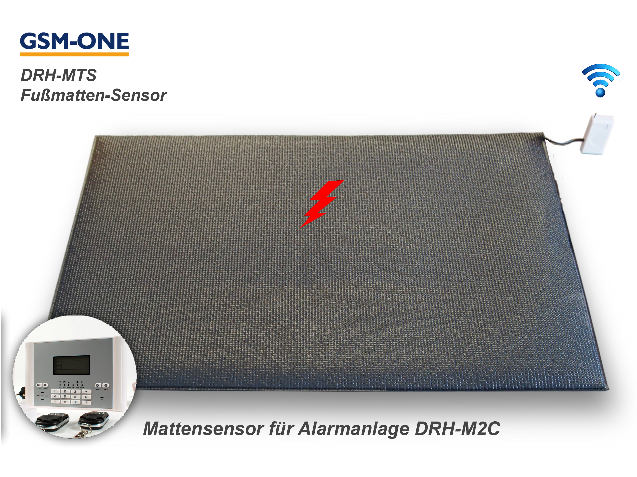 Fussmatten-Sensor inkl. Transmitter für Alarmanlage DRH-M2C