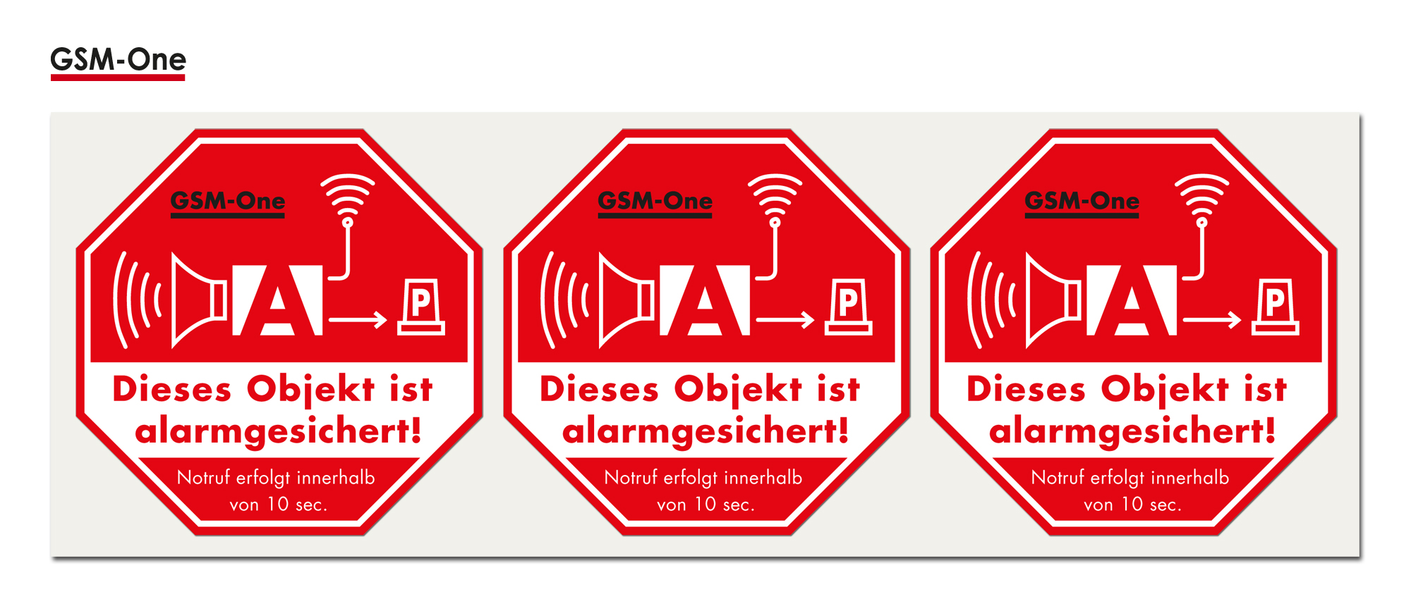 Aukleber -Alarmgesichert- von GSM-One: DRH-ST-100
